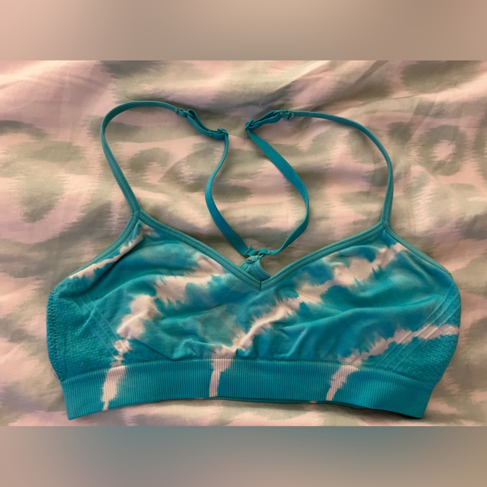 Victorias Secret PINK Unlined Racerback Lounge Yoga Bralette Bra Small Teal